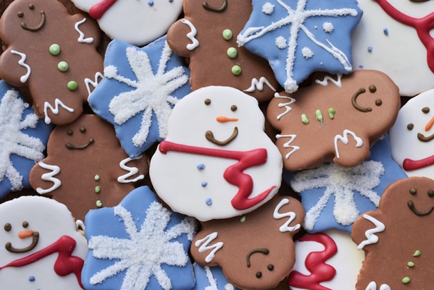 Picture of iced holiday cookies