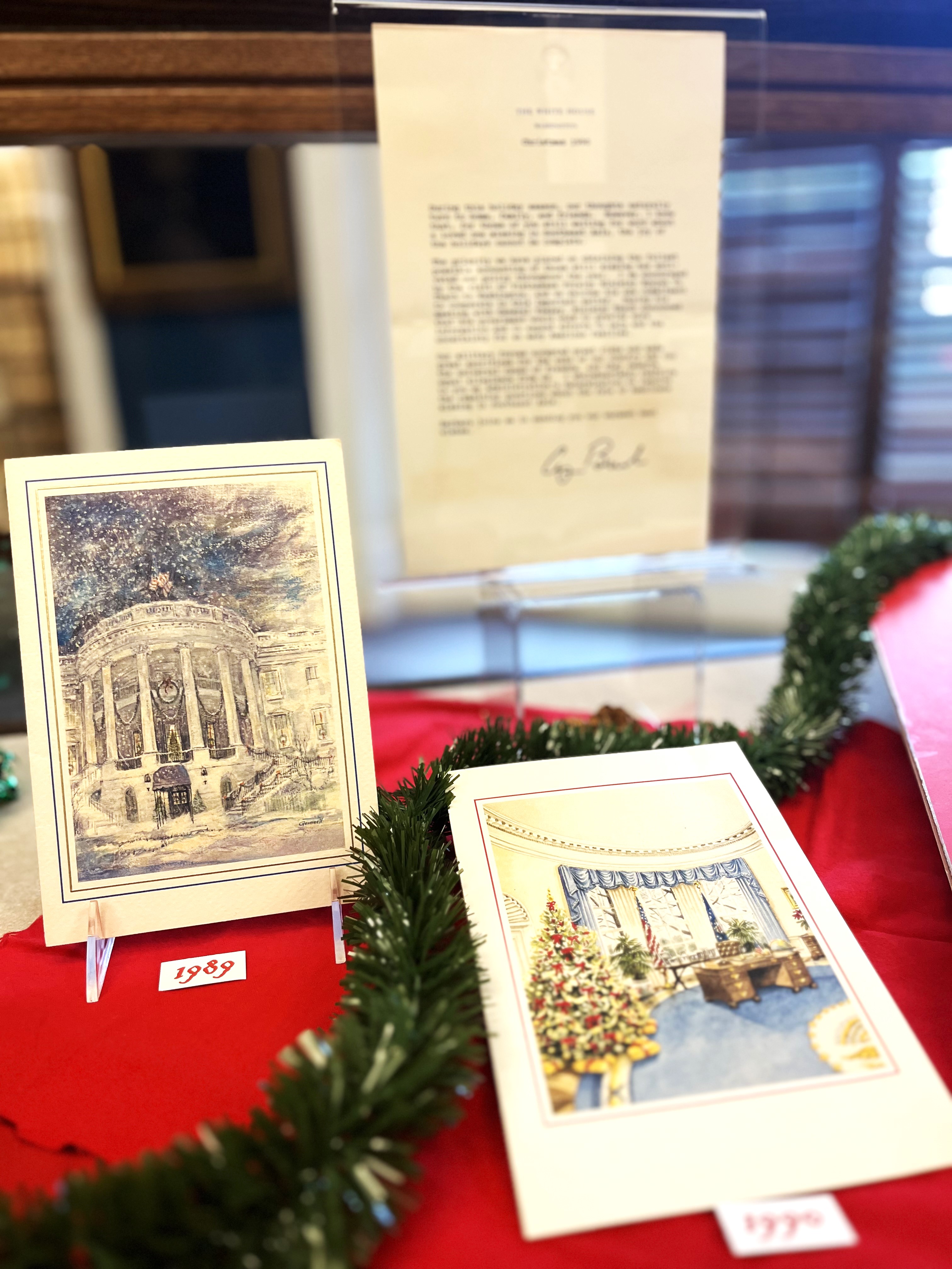 Christmas cards and a letter from President George H.W. Bush.